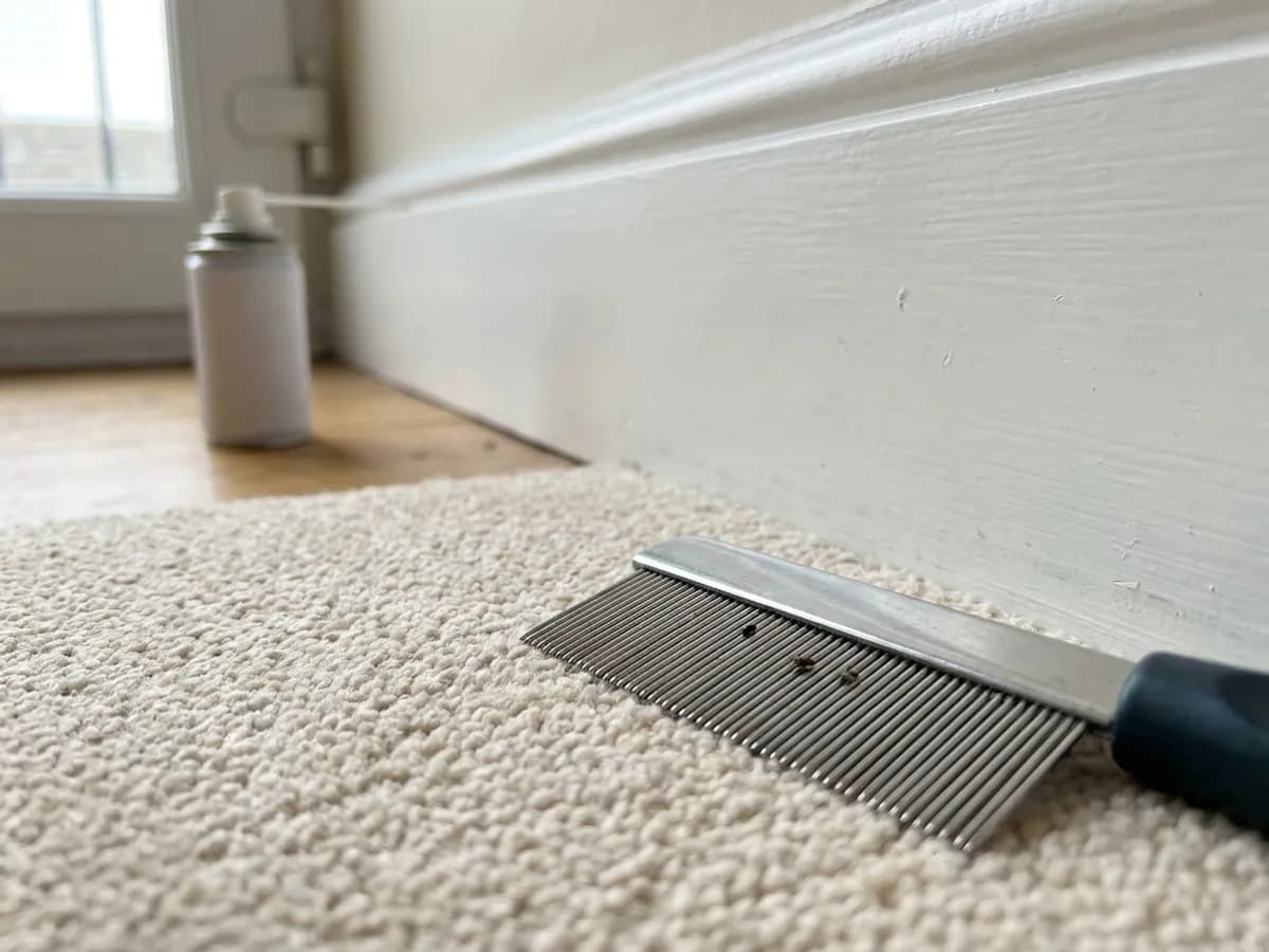 Flea control inspection in a Halifax family home