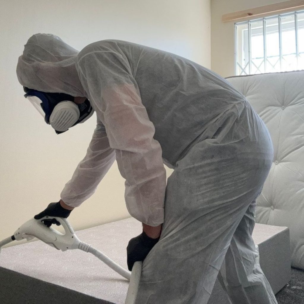 Pest controller carrying out a commercial pest treatment in Bradford